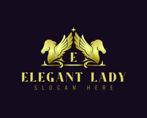 Luxury Pegasus Horse logo design