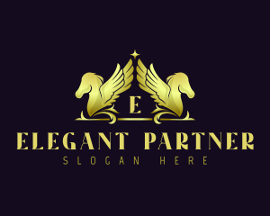 Luxury Pegasus Horse logo design