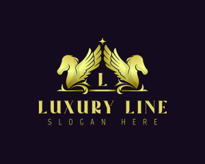 Luxury Pegasus Horse logo design