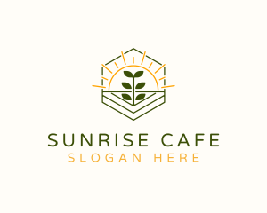 Farm Plant Sunrise logo design