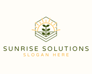 Farm Plant Sunrise logo design