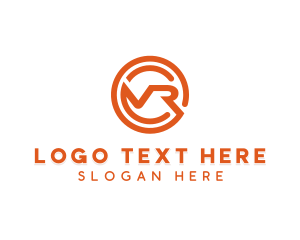 Orange Modern Letter VR logo