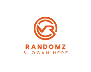 Orange Modern Letter VR logo