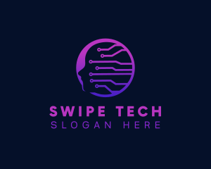 Artificial Intelligence Mental Tech logo design