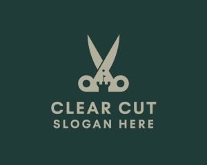 Castle Barber Scissors logo design