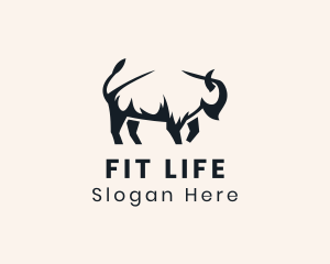 Livestock Bison Farm Logo