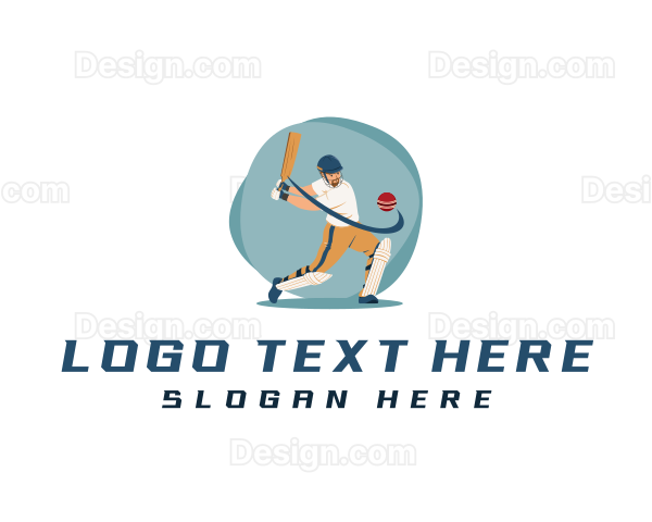 Cricket Batsman Player Logo