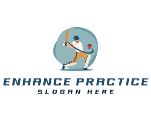 Cricket Batsman Player logo design