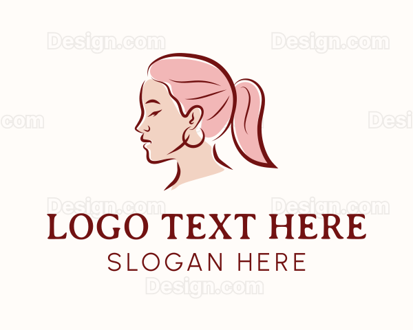Pink Hair Woman Logo