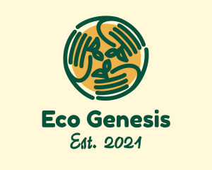 Sustainable Eco Hands  logo design