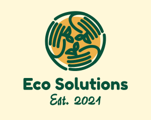 Sustainable Eco Hands  logo design