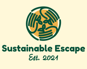 Sustainable Eco Hands  logo design