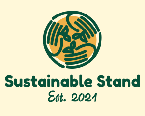 Sustainable Eco Hands  logo design