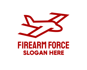 Red Plane Flight  logo design