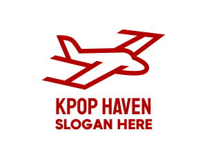 Red Plane Flight  logo design