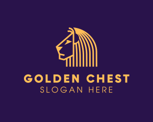 Golden African Lion logo design