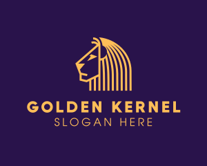 Golden African Lion logo design