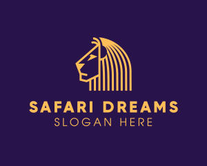 Golden African Lion logo design