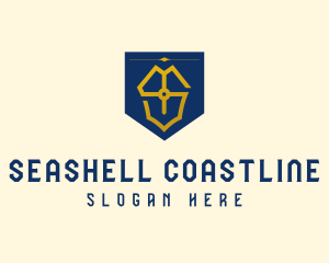 Shield Flag Letter S logo design