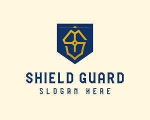 Shield Flag Letter S logo design