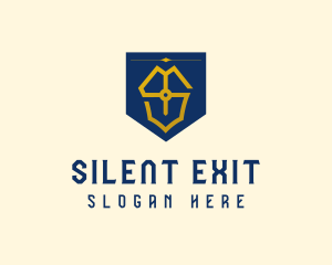 Shield Flag Letter S logo design