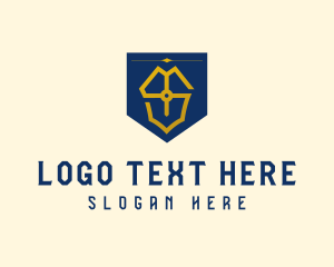 Shield Flag Letter S logo