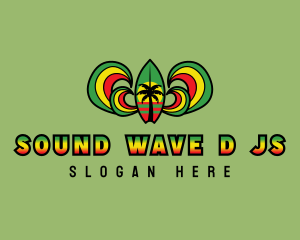 Jamaica Surfboard Beach logo design