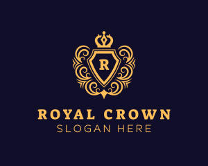 Royal Shield Crown Crest logo design