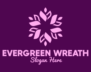 Purple Floral Wreath logo design