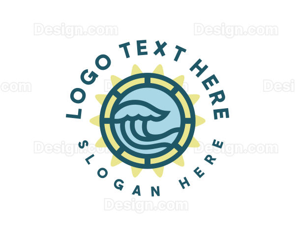 Beach Sea Wave Logo