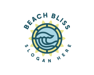 Beach Sea Wave logo design