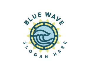 Beach Sea Wave logo design