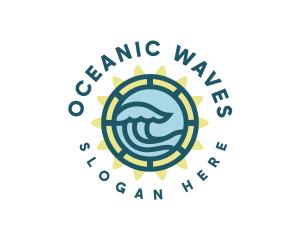 Beach Sea Wave logo design