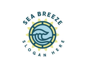 Beach Sea Wave logo design