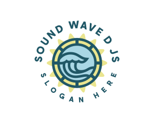 Beach Sea Wave logo design