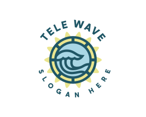 Beach Sea Wave logo design