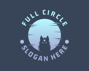 Wolf Moon Badge logo design