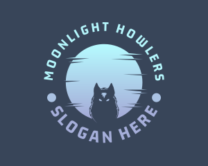 Wolf Moon Badge logo design