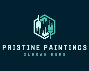 Paintbrush Dripping Paint logo design