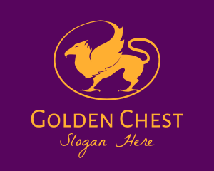 Golden Mythical Griffin logo design