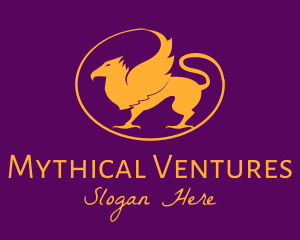 Golden Mythical Griffin logo design