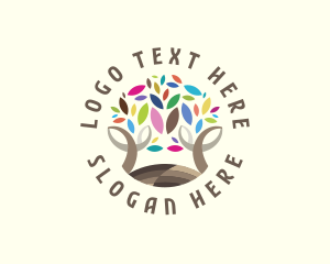 Multicolor Tree Nature  logo