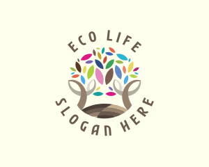 Multicolor Tree Nature  logo design