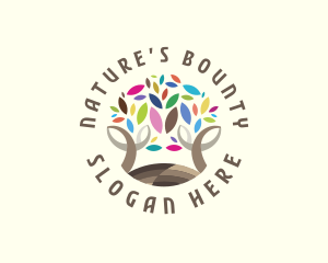 Multicolor Tree Nature  logo design