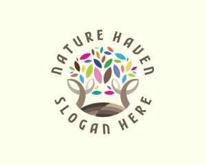 Multicolor Tree Nature  logo design