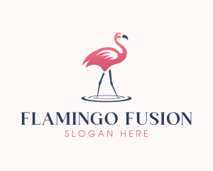 Flamingo Tropical Bird logo