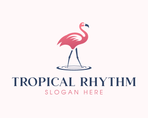 Flamingo Tropical Bird logo