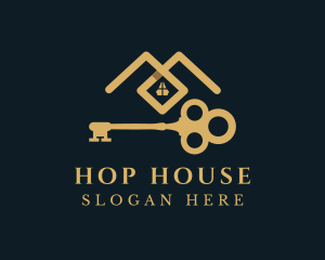 Gold House Key logo design