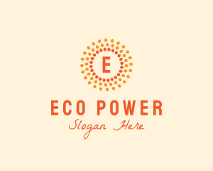 Sun Solar Power Flower  logo design