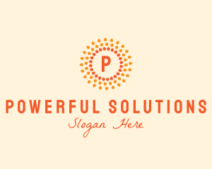 Sun Solar Power Flower  logo design